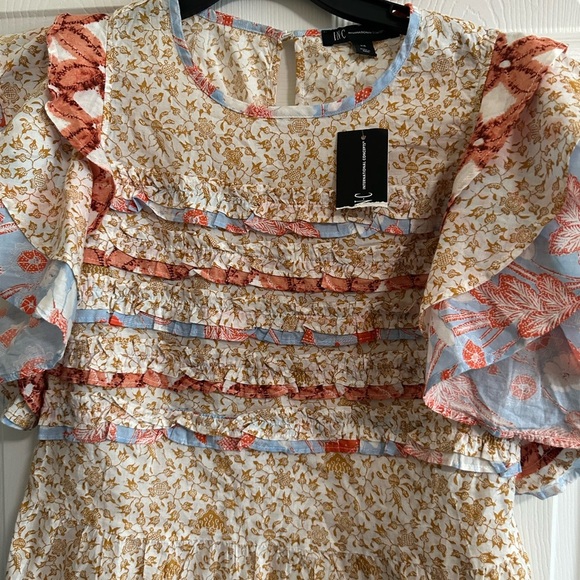 INC International Concepts Cream Ruffled Peplum Blouse NWT XS - Picture 6 of 7